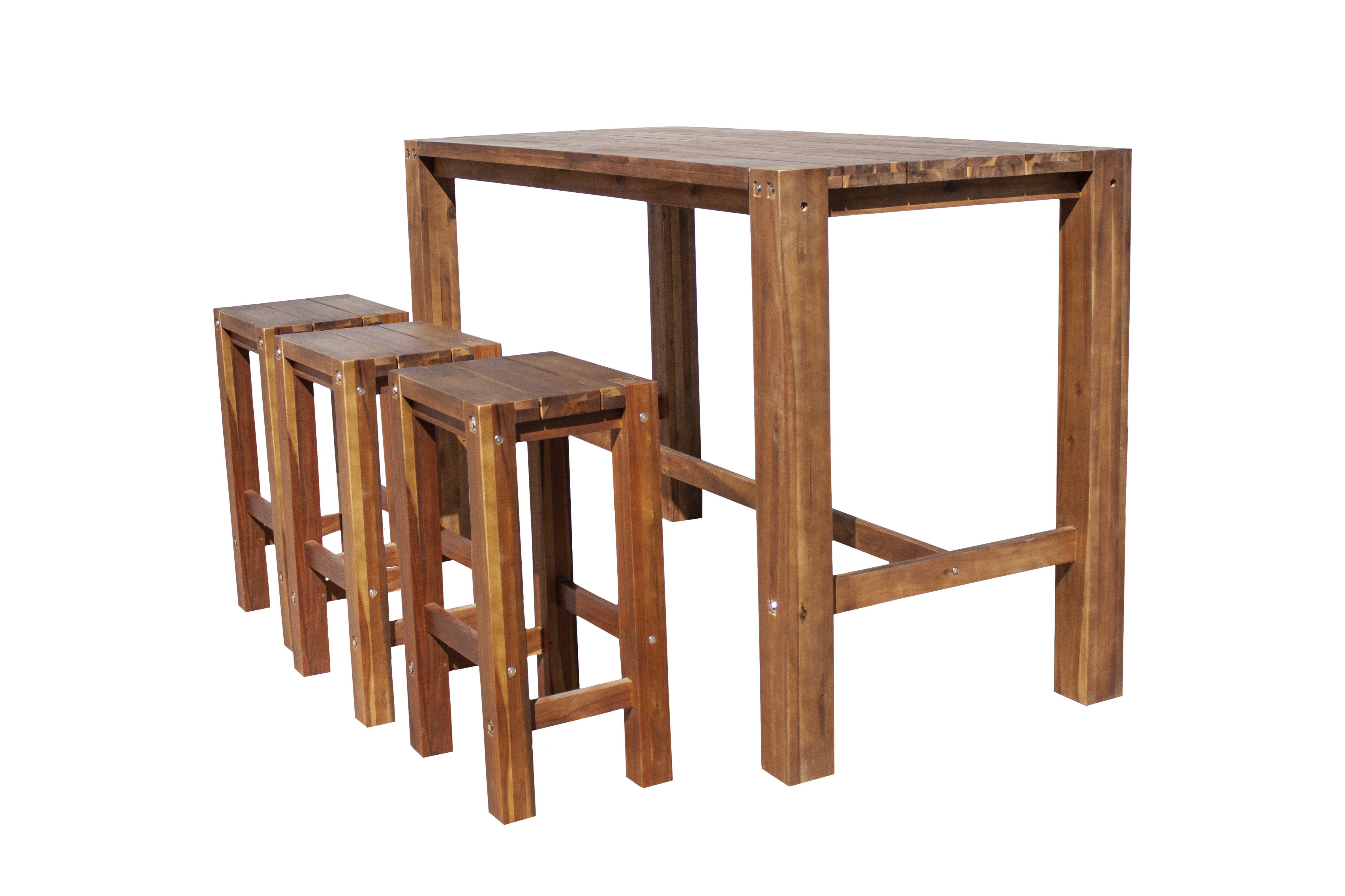 Sturdy Bar Table 180 cm Long Natural Look Oil Finish Qfurniture