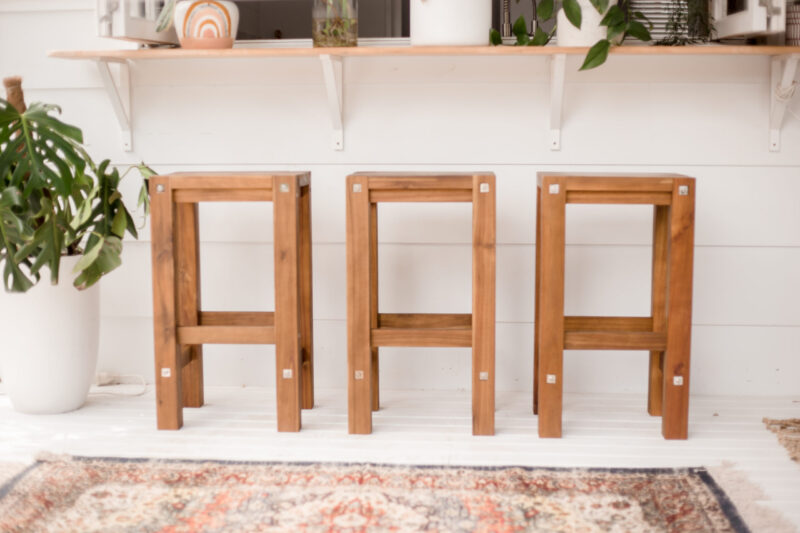 Sturdy High Stool Natural - Set of 3 - Image 2