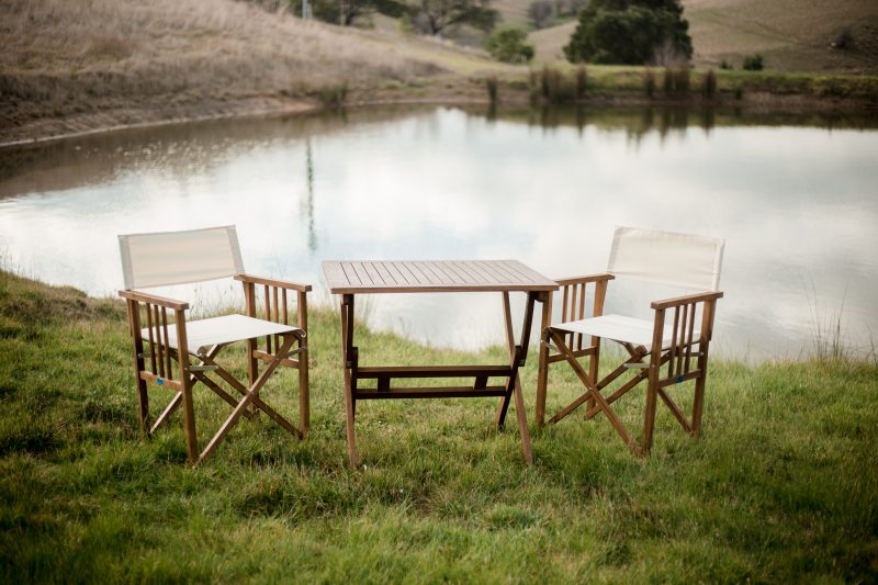 Maculata Folding Table with 2 Directors Chairs