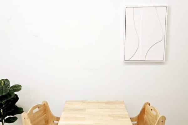 Solid Timber Table with 2 Toddler Chairs