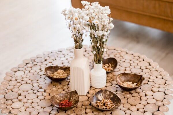 Coconut Heart Tray set of 5