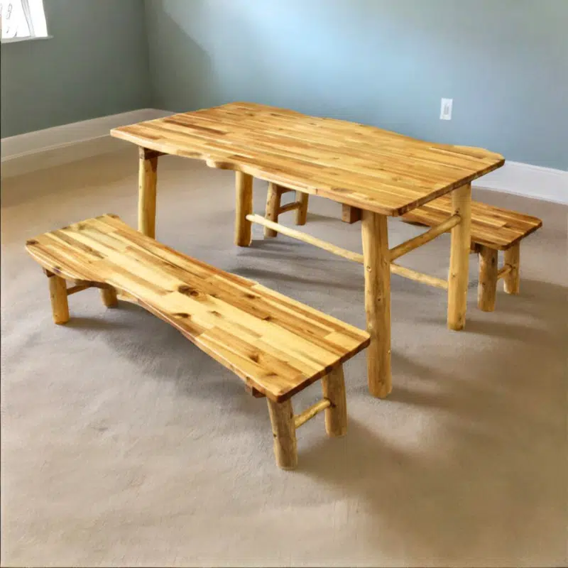 Tree Tables And 2 Benches - 75 X 120 X 50 Cm High - Image 3