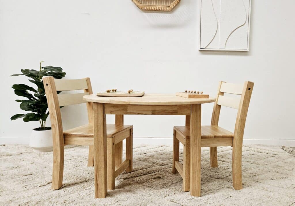 Medium Round Table with 2 Stacking Chairs - Image 3