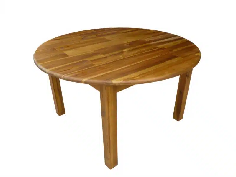 Acacia Large Round Table with 2 Stacking Chairs - Image 2
