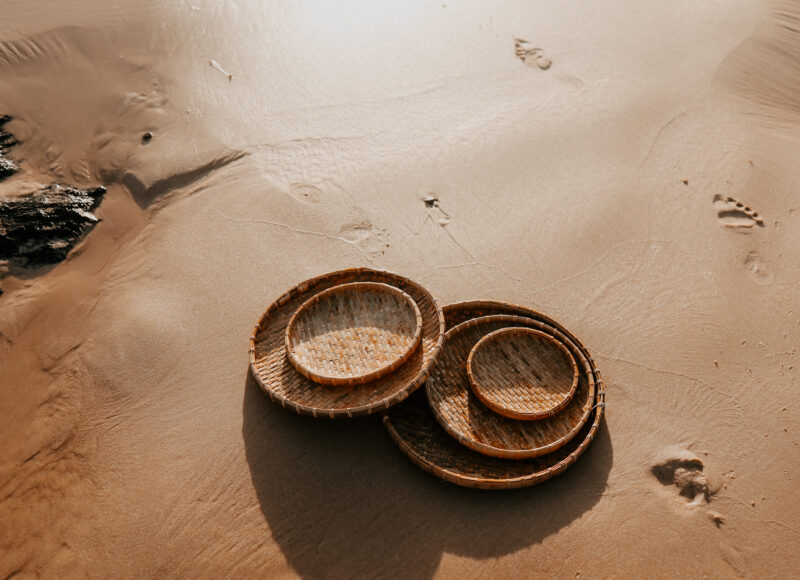 Bamboo Circle Tray Set - Image 3
