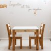 White Top Timber Table with 2 Matching Chairs