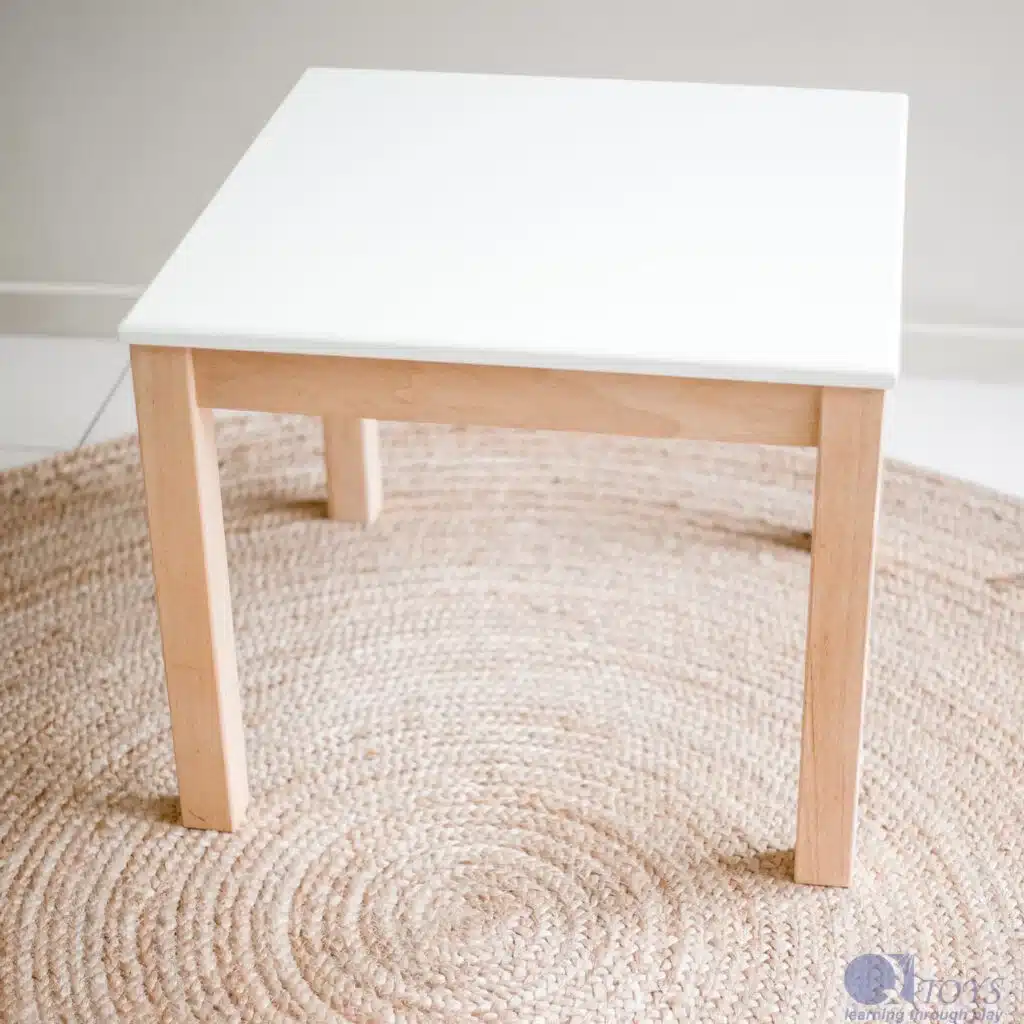 White top timber table