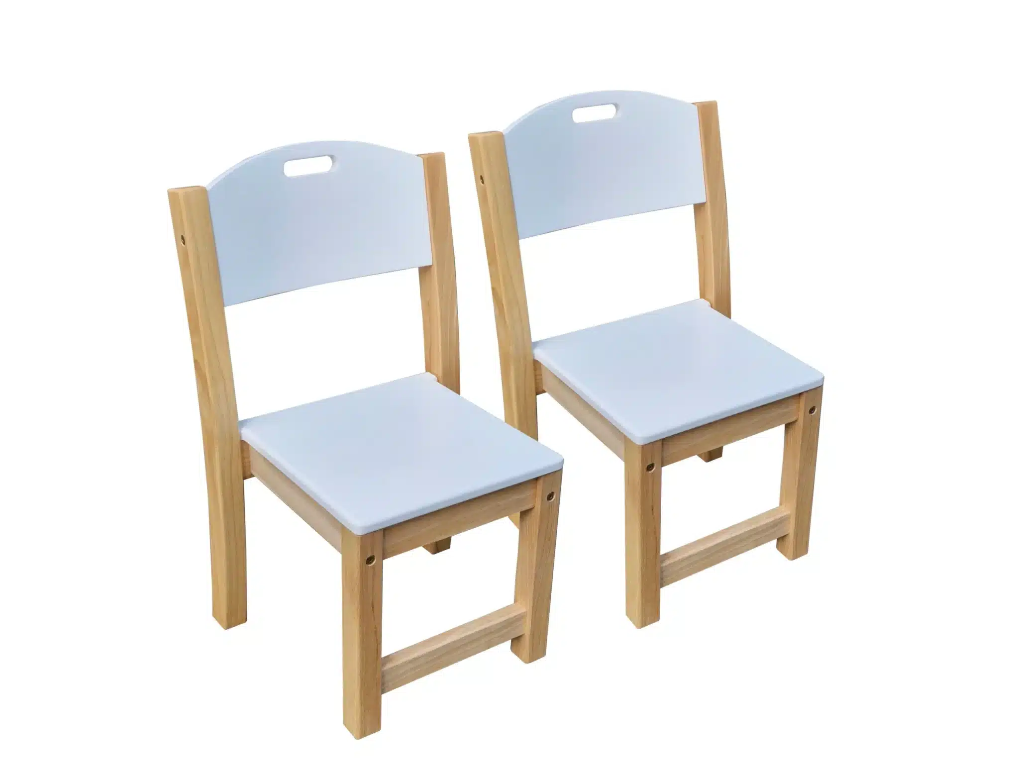 White seat stacking chairs - Set of 2 - Image 2