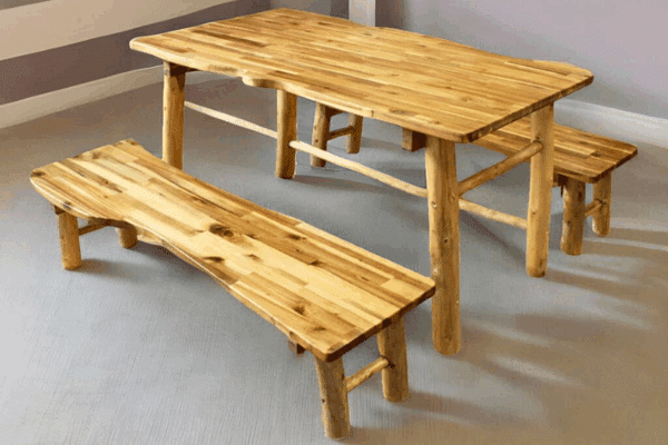 Tree Tables And 2 Benches - 75 X 120 X 50 Cm High