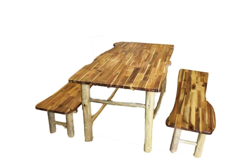 Tree Tables And 2 Benches - 75 X 120 X 50 Cm High - Image 4