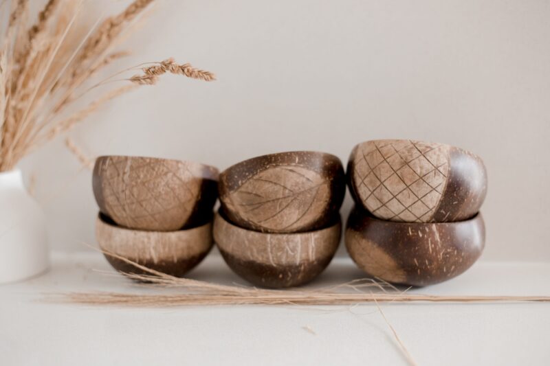 Patterned Coconut Rice Bowls Set of 6