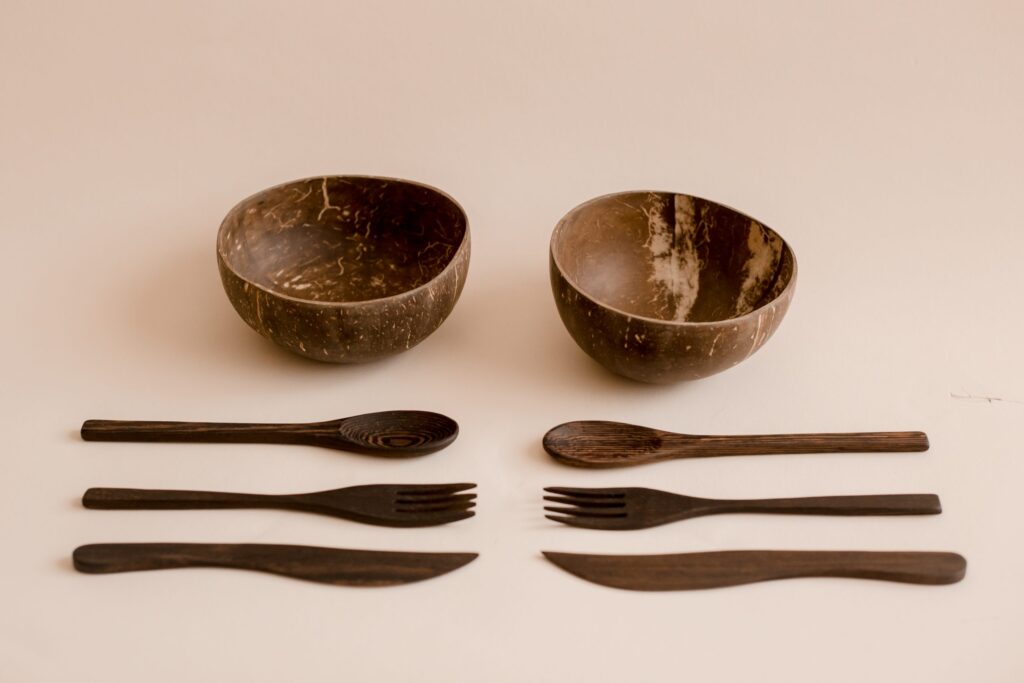 Coconut Bowl and Utensil Set - Image 2