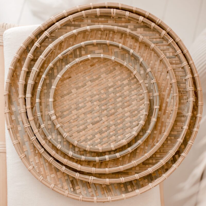 Bamboo Circle Tray Set - Image 5