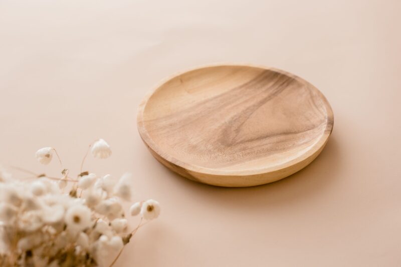 8 Inch Round Wooden Plate - Image 4