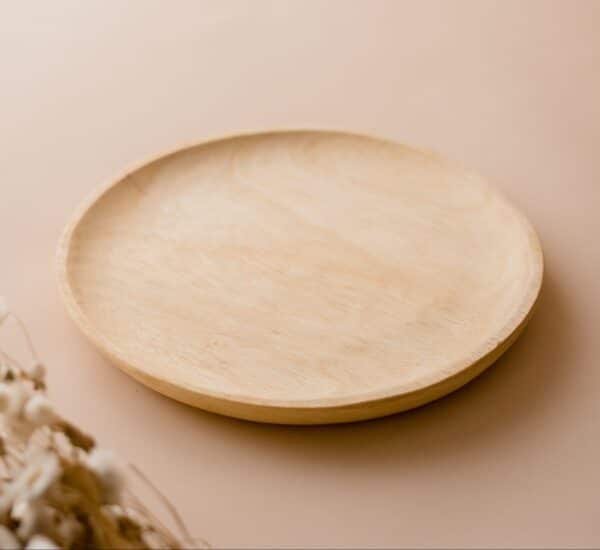 8 Inch Round Wooden Plate - Image 2