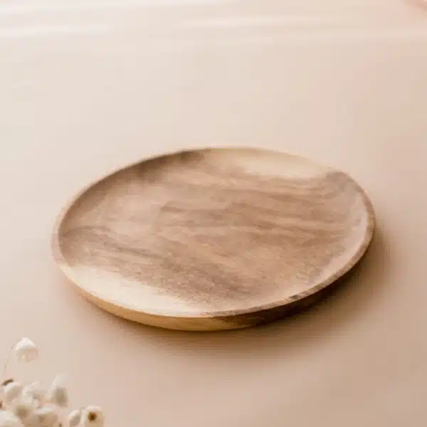 12 Inch Round Wooden Plate