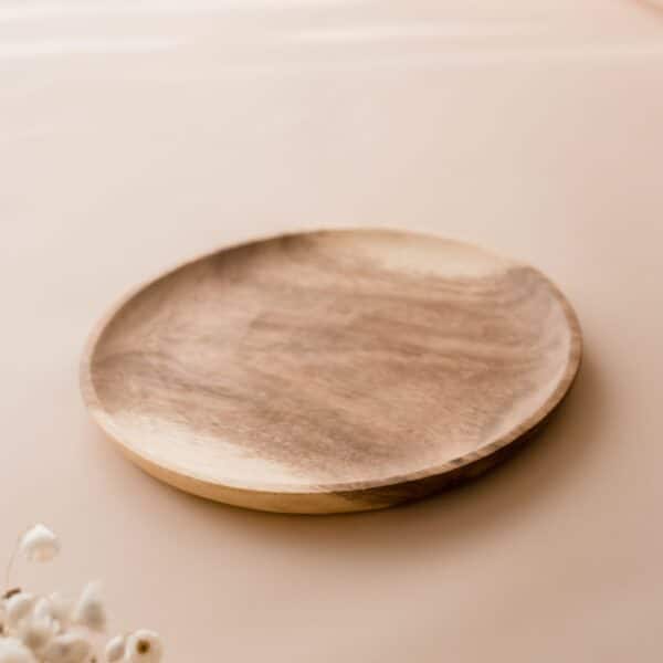 8 Inch Round Wooden Plate - Image 3