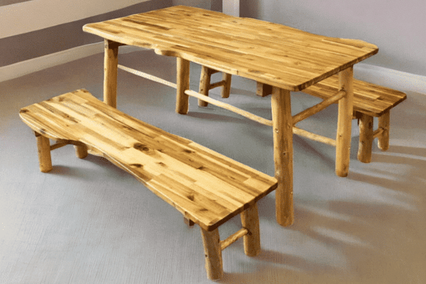Tree Tables And 2 Benches - 75 X 120 X 50 Cm High