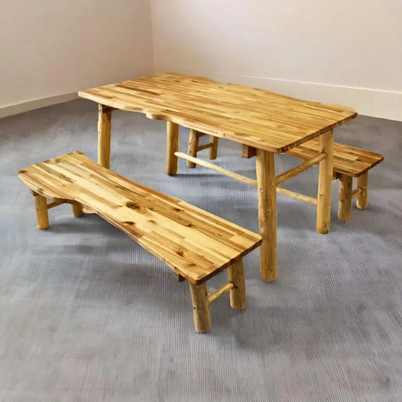 Tree Tables And 2 Benches - 75 X 120 X 50 Cm High - Image 2
