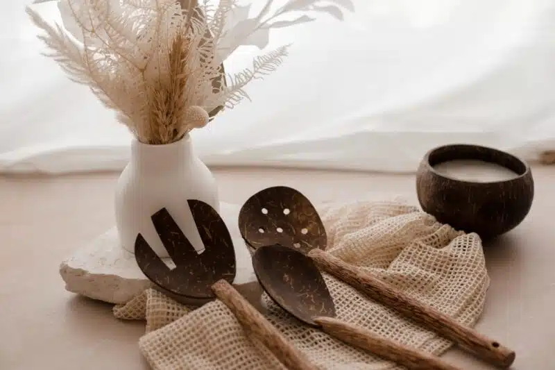 Coconut Salad Spoon and Fork Set - Image 4