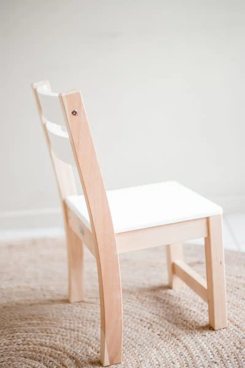 White seat stacking chair