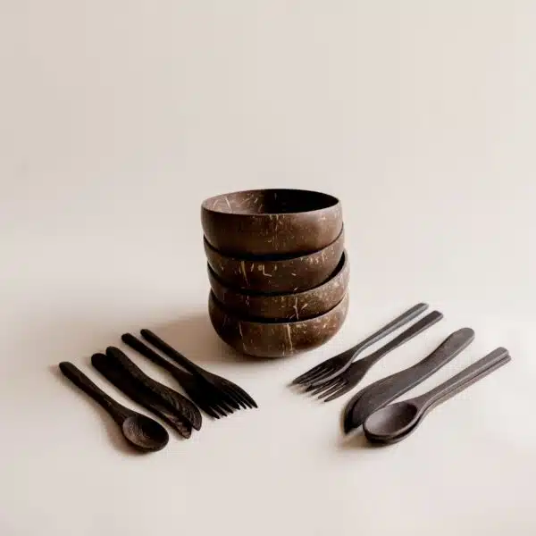 Coconut Bowl Gift Set For 4