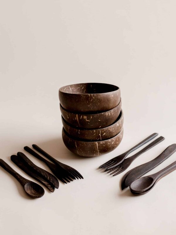 Coconut Bowl Gift Set For 4