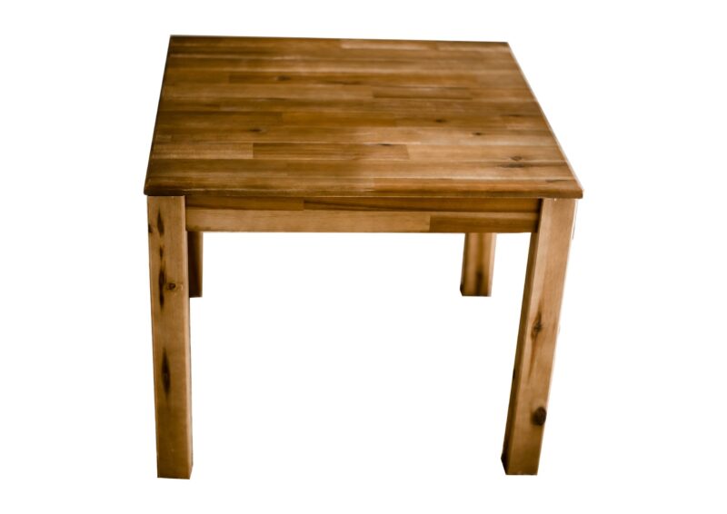 Hardwood table with 2 stacking chairs - Image 4
