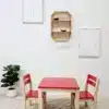 Red Top Timber Table with 2 Matching Chairs - 428432