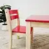 Red Top Timber Table with 2 Matching Chairs - 428432