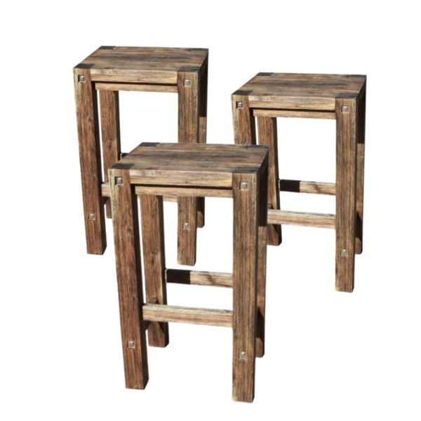 Sturdy High Stool Natural - Set of 3