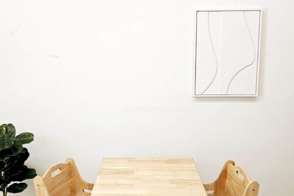 Solid Timber Table with 2 Toddler Chairs