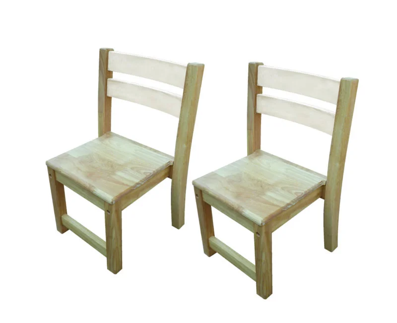 Rubber Wood Stacking Chairs - Set of 2 - Image 7