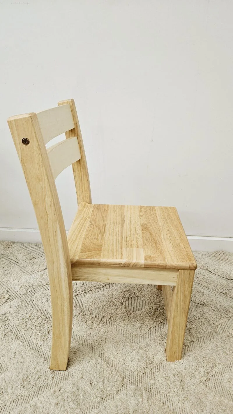 Rubber Wood Stacking Chairs - Set of 2 - Image 3