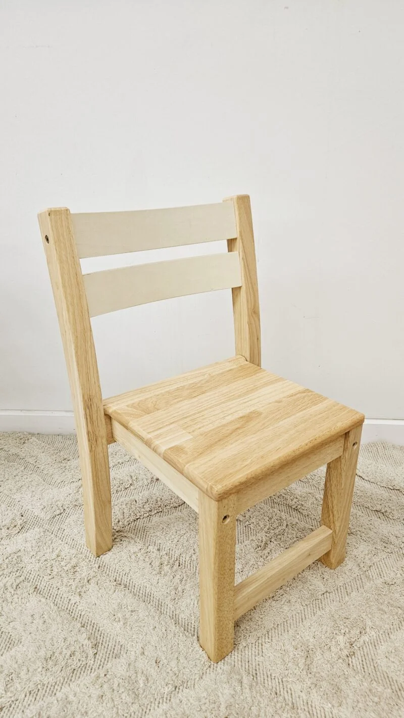 Rubber Wood Stacking Chairs - Set of 2 - Image 4