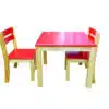 Red Top Timber Table with 2 Matching Chairs - 428432
