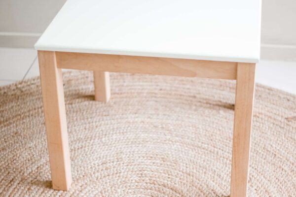 White top timber table