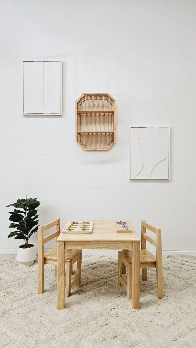 Solid Timber Table with 2 Standard Chairs