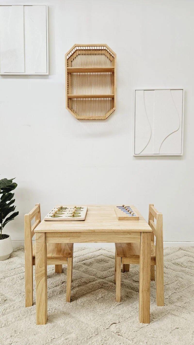 Solid Timber Table with 2 Standard Chairs - Image 2