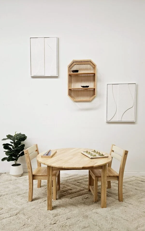 Large Round Table with 2 Stacking Chairs
