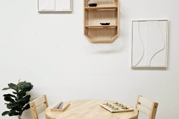 Large Round Table with 2 Stacking Chairs