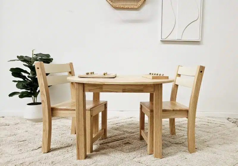 Medium Round Table with 2 Stacking Chairs - Image 4