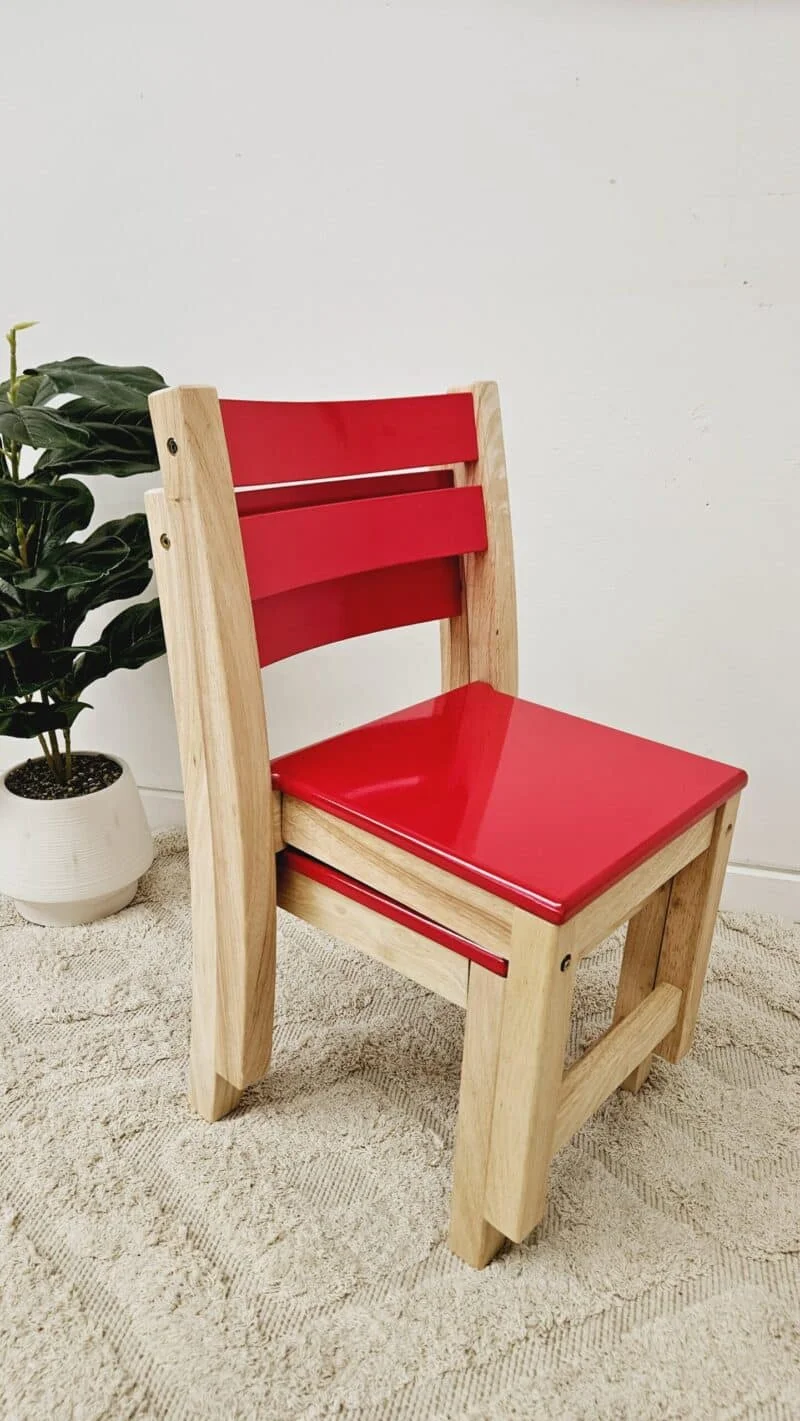 Red Seat stacking chairs - Set of 2 - Image 6