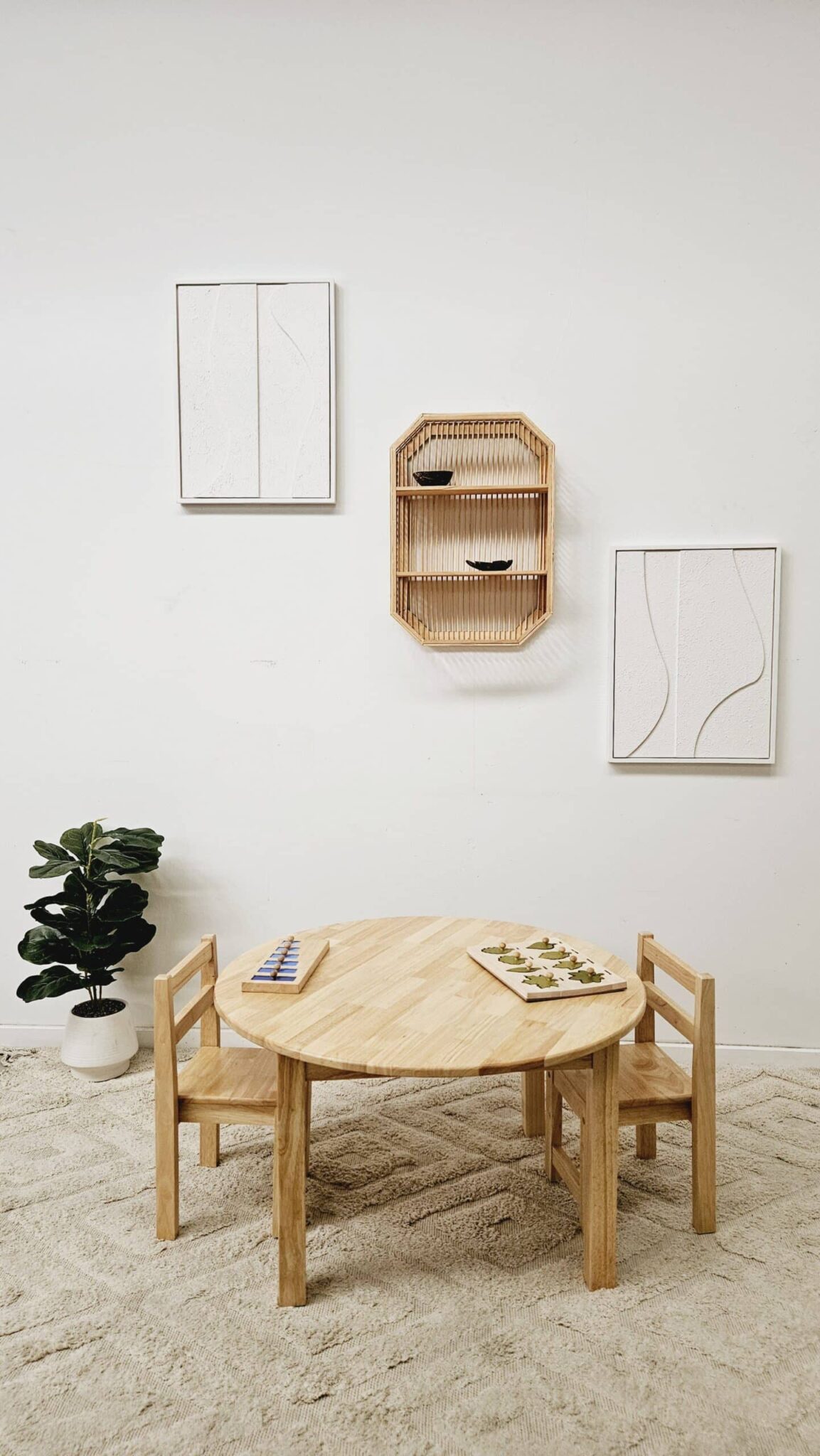 Large Round Table with 2 Standard Chairs