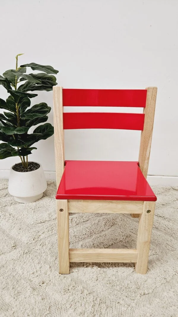 Red Seat stacking chairs - Set of 2