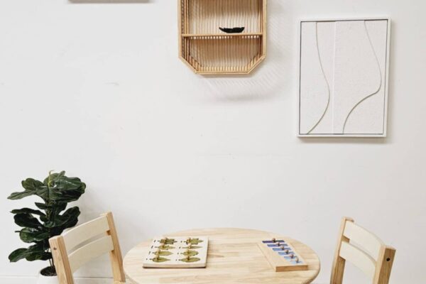 Medium Round Table with 2 Stacking Chairs