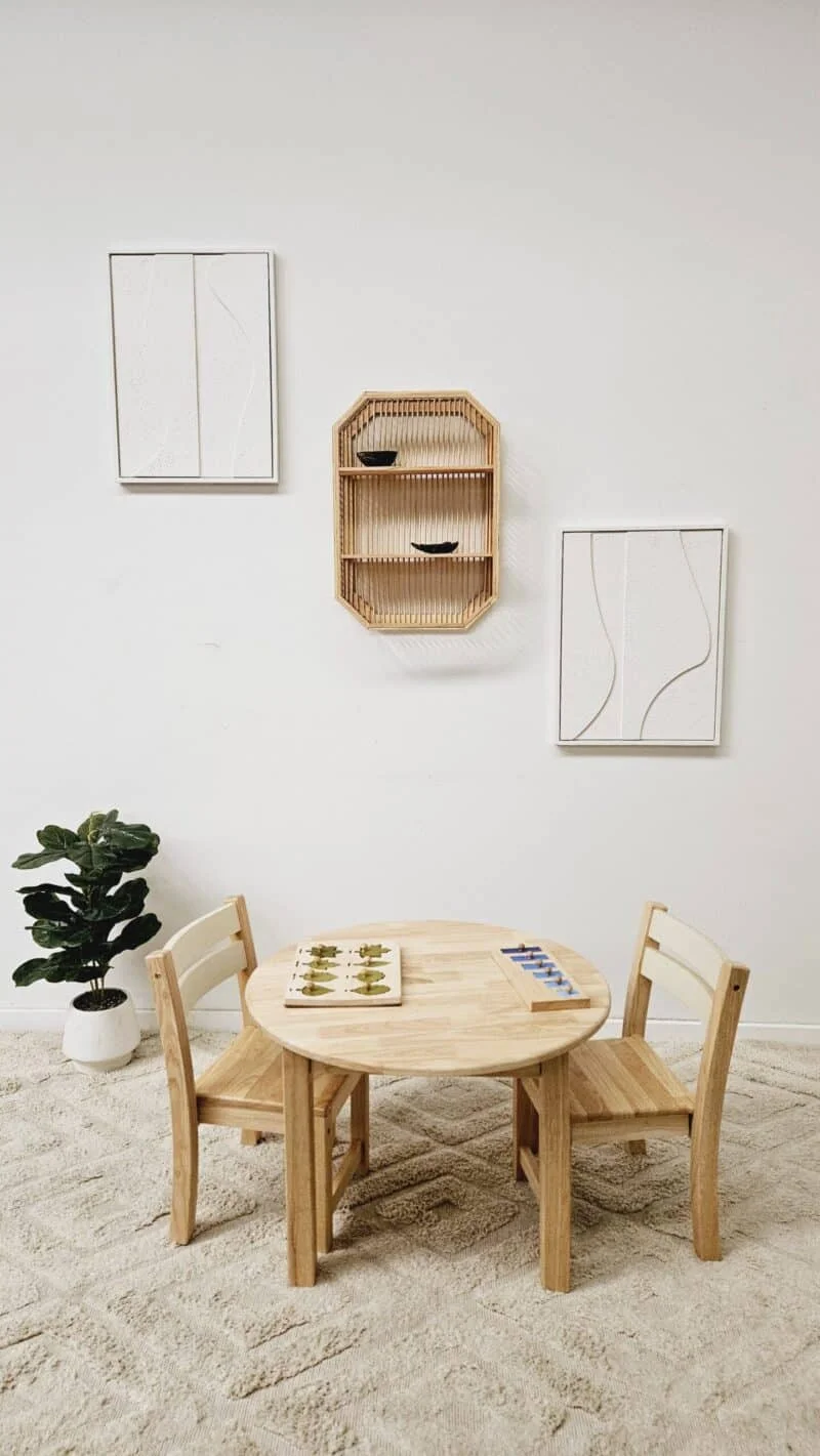 Medium Round Table with 2 Stacking Chairs - Image 2