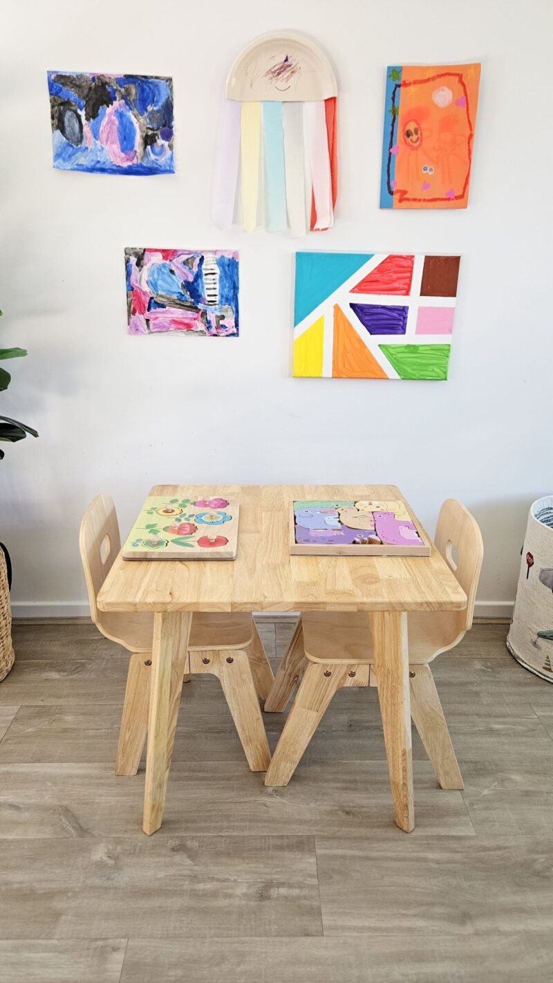 Danish Square Table and 2 Chairs