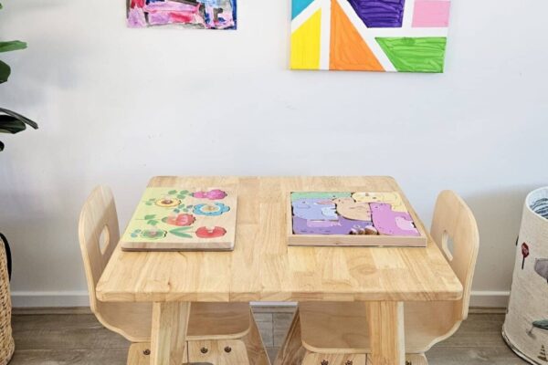 Danish Square Table and 2 Chairs