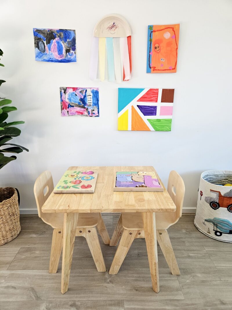 Danish Square Table and 2 Chairs - Image 3